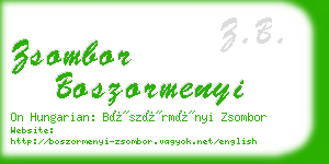 zsombor boszormenyi business card