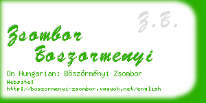 zsombor boszormenyi business card